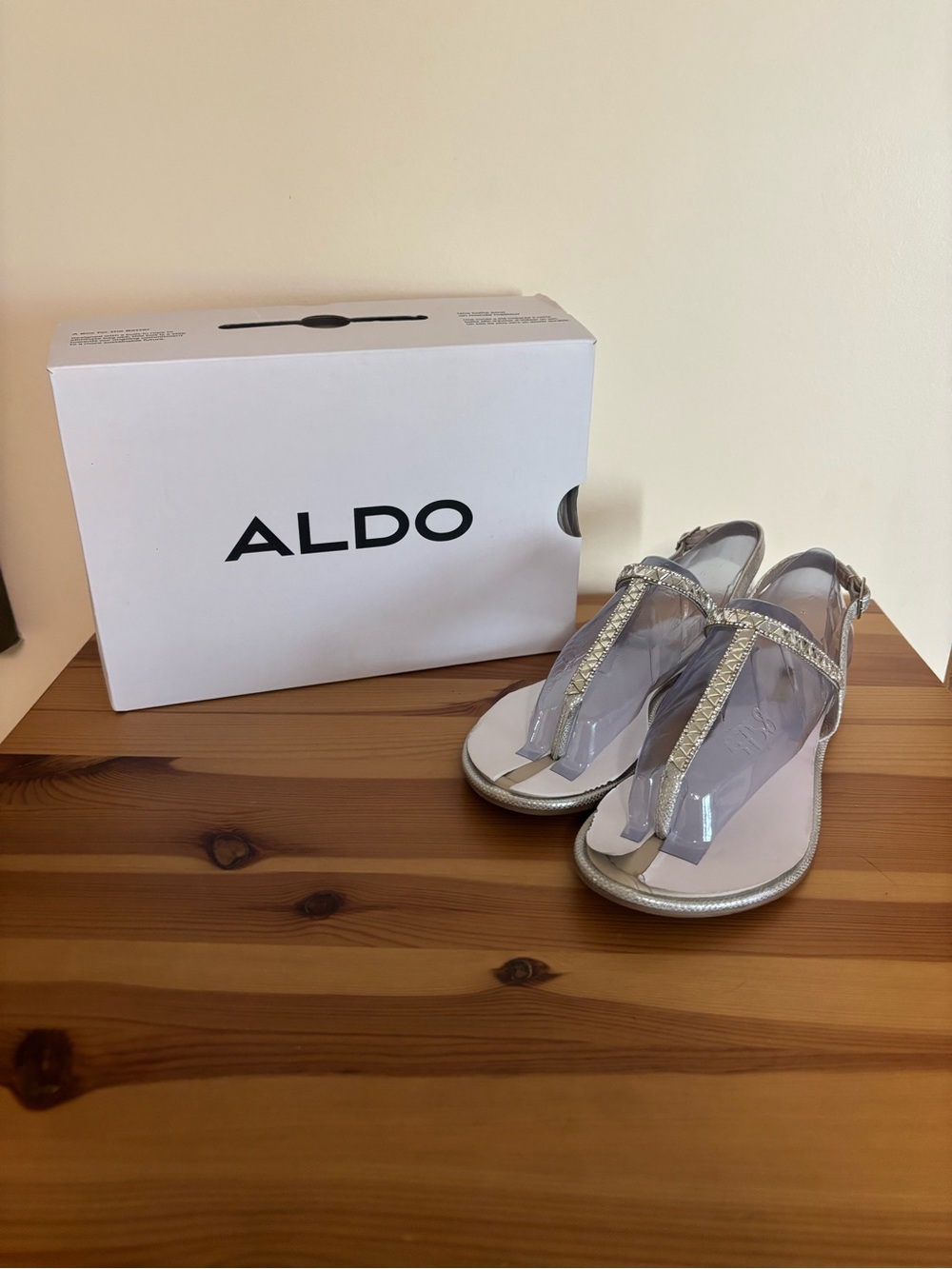 Aldo sparkly silver sandals